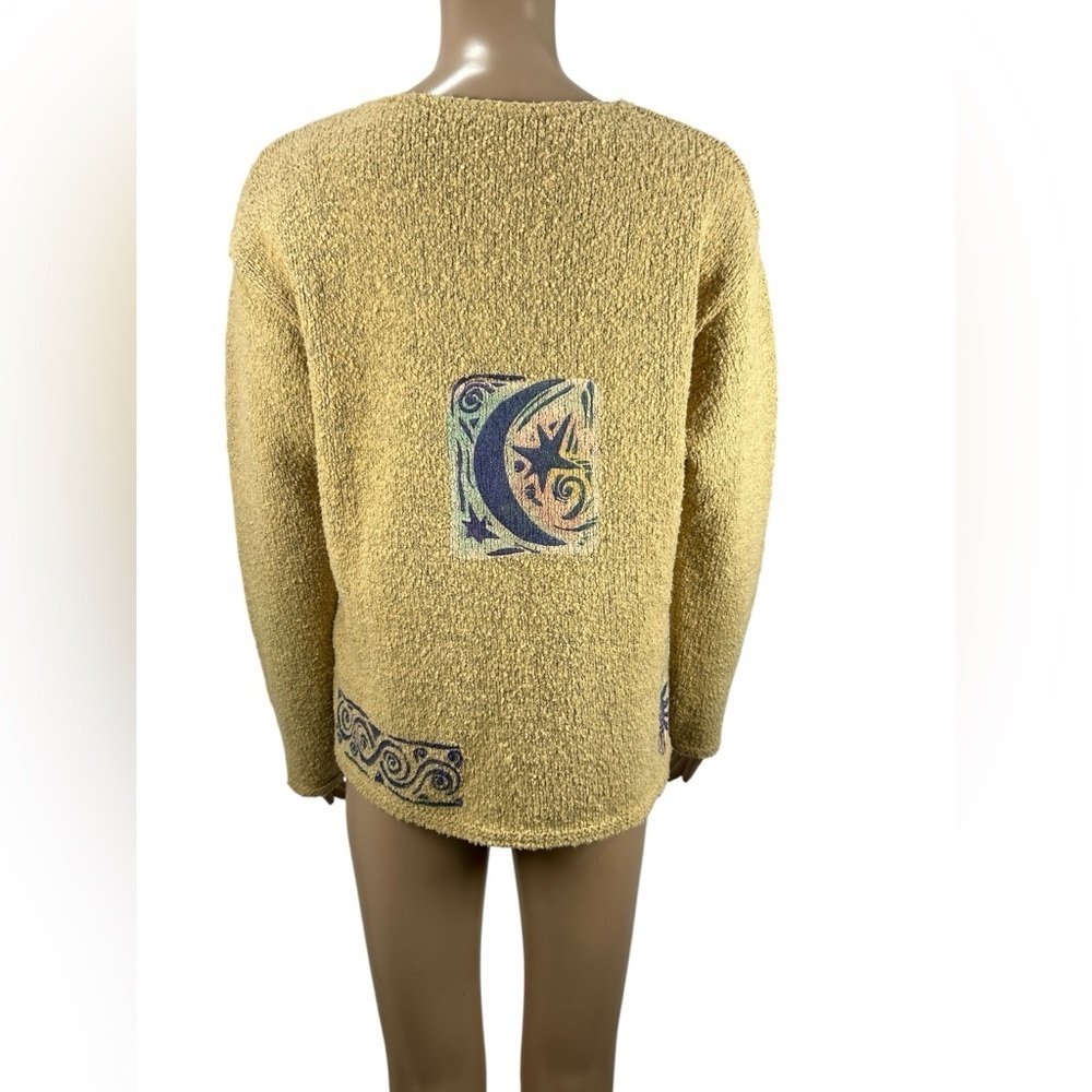 Vintage CHAVA Comfort knit  V-Neck Sweater with Artistic Patterns size 1 - Picture 4 of 5